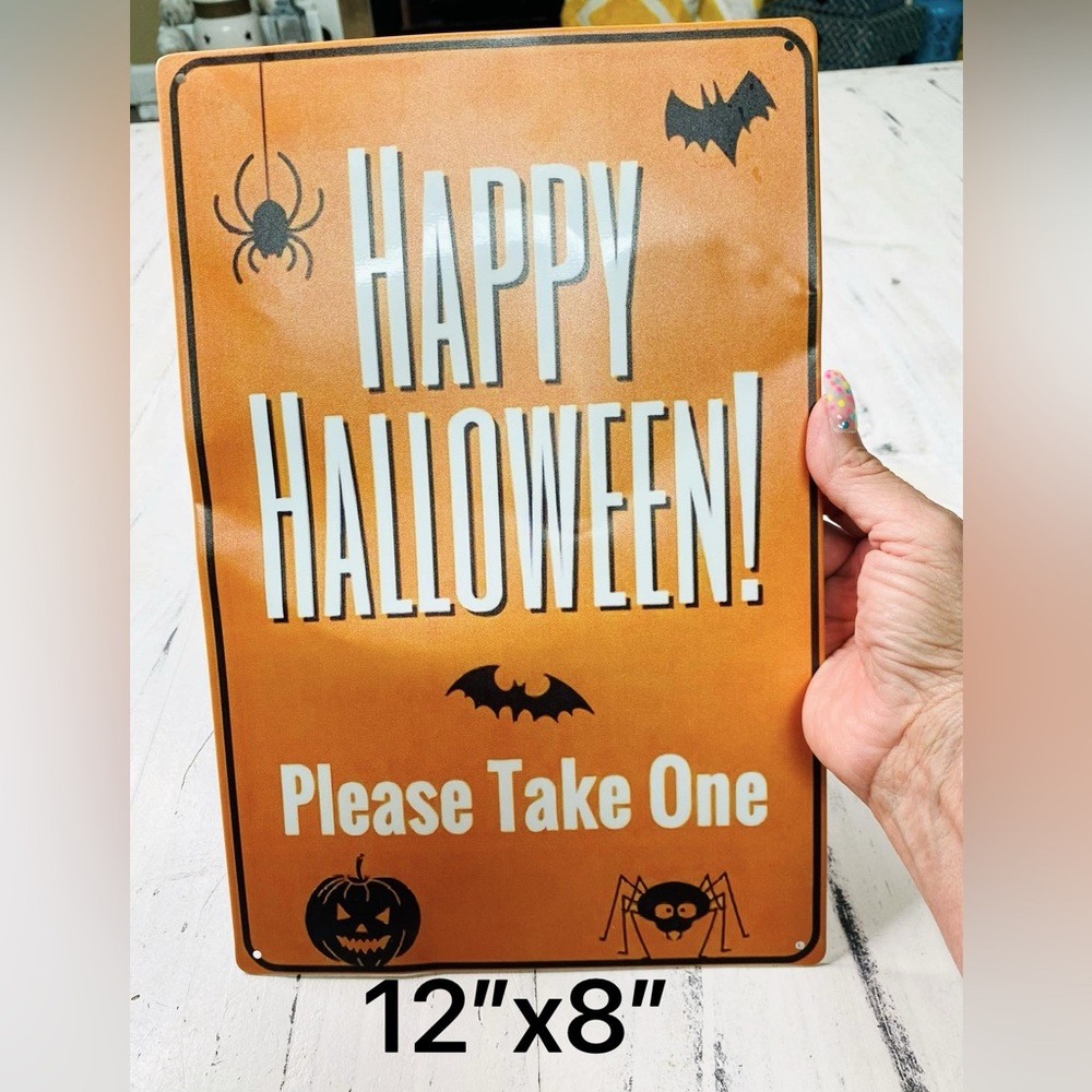 Happy Halloween 12x8” tin sign